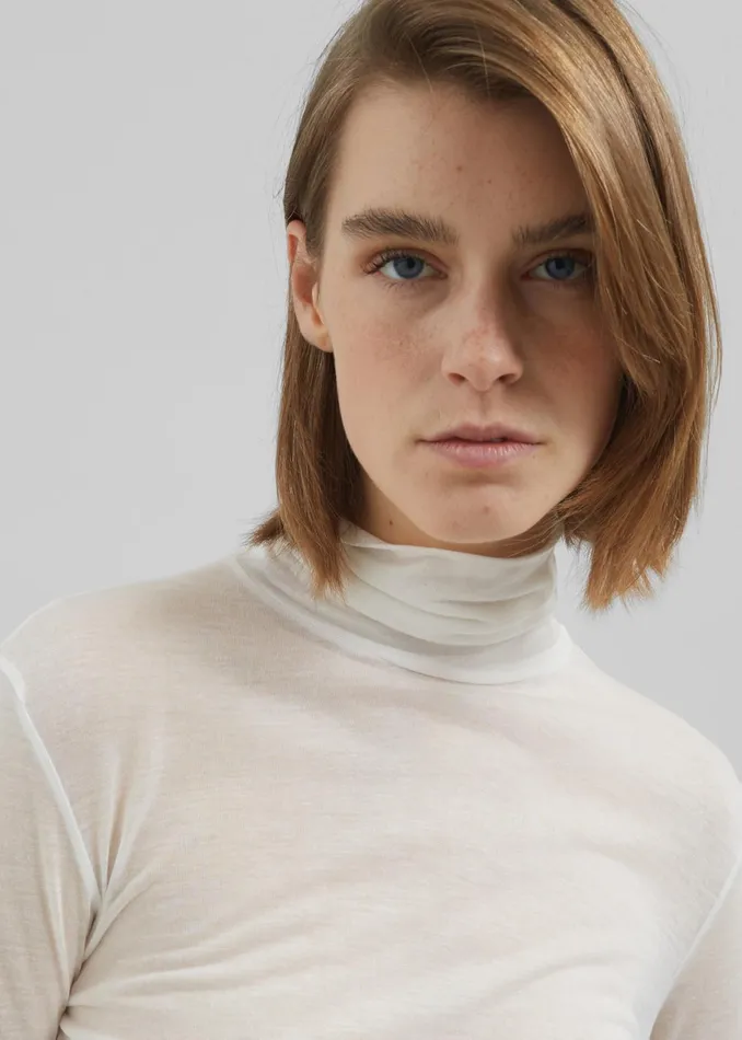 The Frankie Shop Knitwear Women Evren Sheer Turtleneck 8211 White