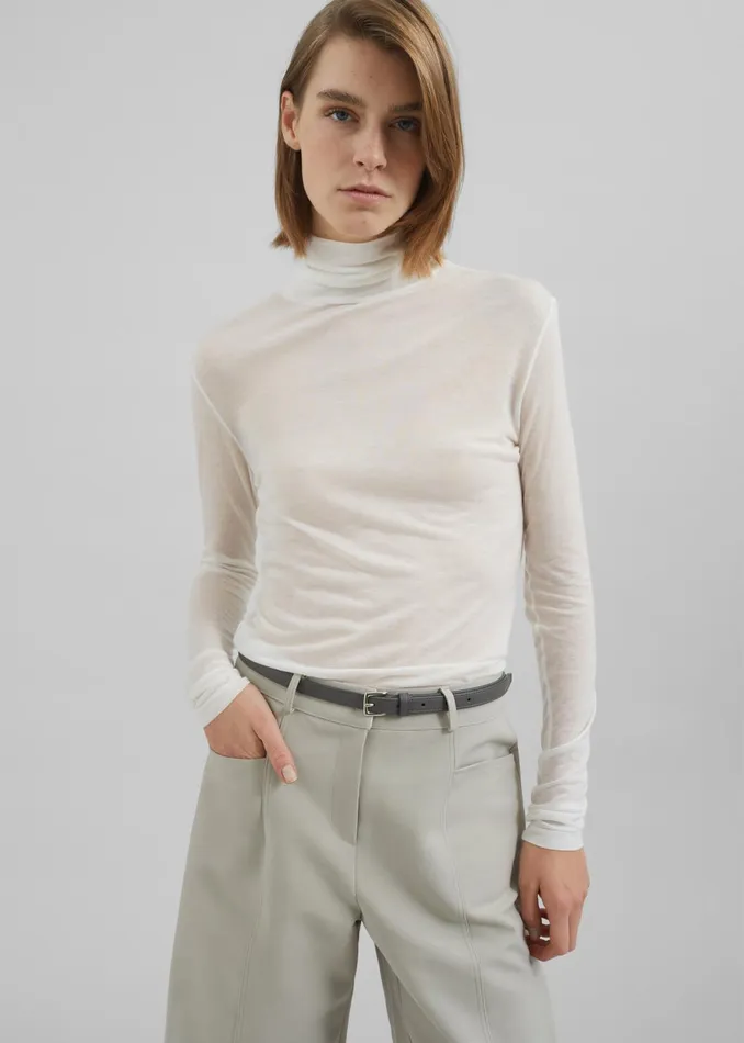 The Frankie Shop Knitwear Women Evren Sheer Turtleneck 8211 White