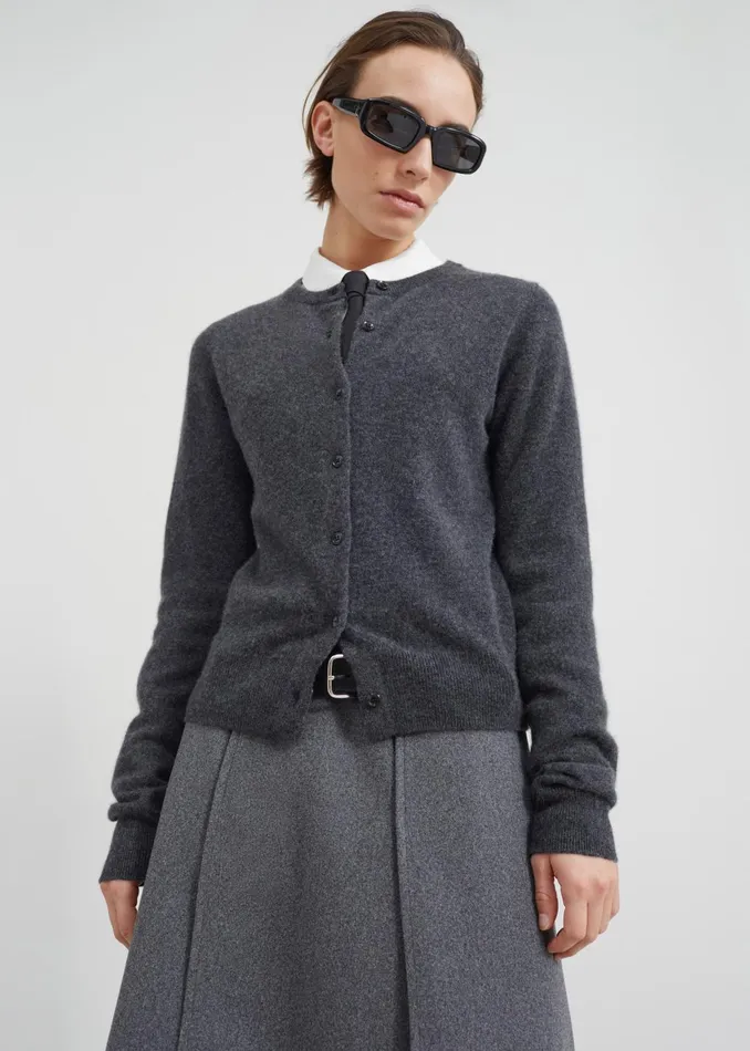 The Frankie Shop Knitwear Women Francesca Cashmere Cardigan 8211 Charcoal