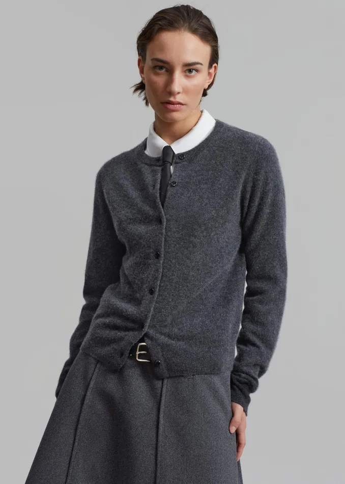 The Frankie Shop Knitwear Women Francesca Cashmere Cardigan 8211 Charcoal