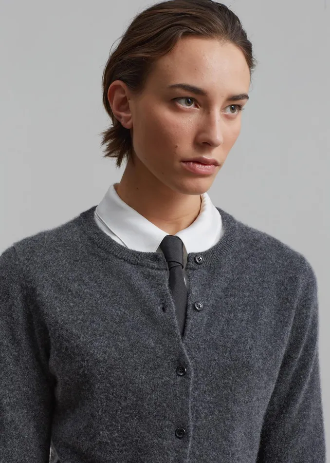 The Frankie Shop Knitwear Women Francesca Cashmere Cardigan 8211 Charcoal