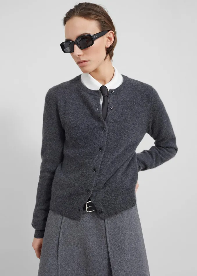 The Frankie Shop Knitwear Women Francesca Cashmere Cardigan 8211 Charcoal