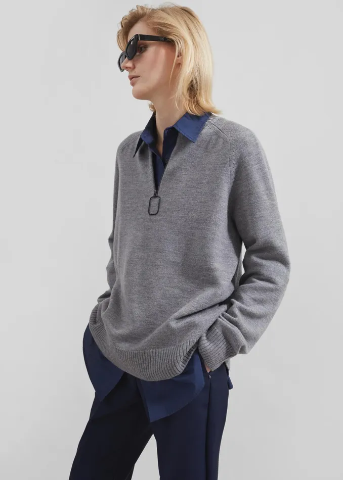 The Frankie Shop Knitwear Women Jw Anderson Wire Puller Jumper 8211 Dark Grey