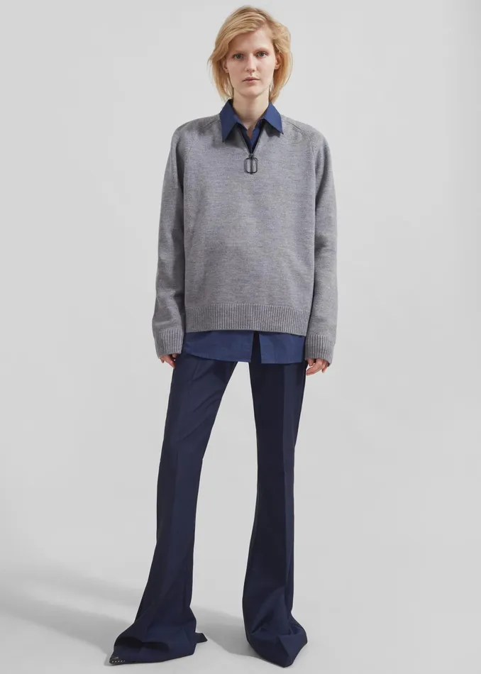 The Frankie Shop Knitwear Women Jw Anderson Wire Puller Jumper 8211 Dark Grey