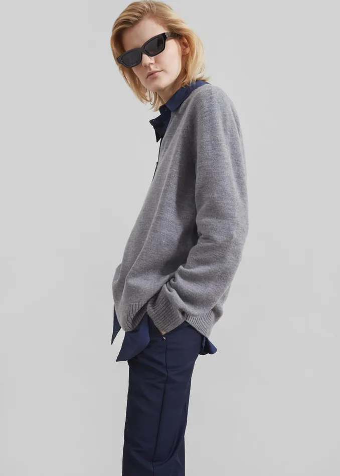 The Frankie Shop Knitwear Women Jw Anderson Wire Puller Jumper 8211 Dark Grey