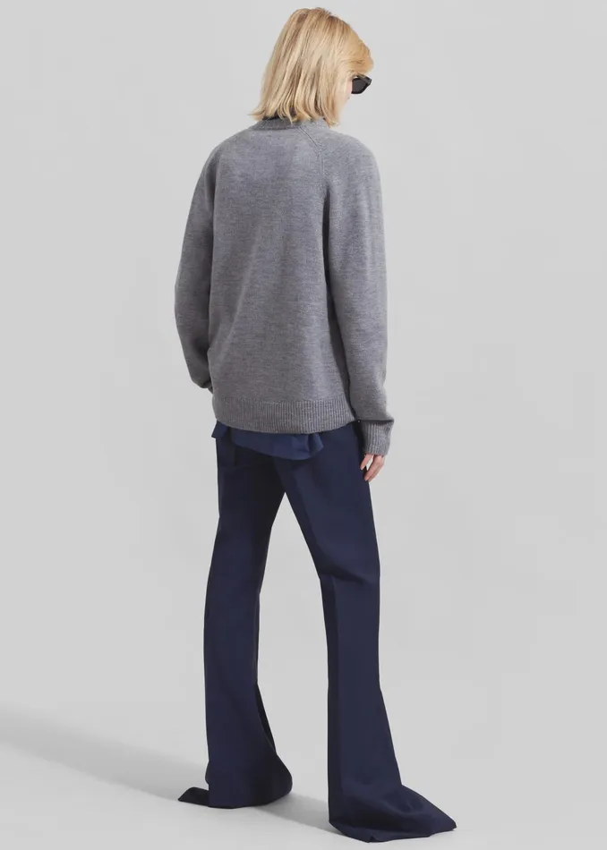 The Frankie Shop Knitwear Women Jw Anderson Wire Puller Jumper 8211 Dark Grey