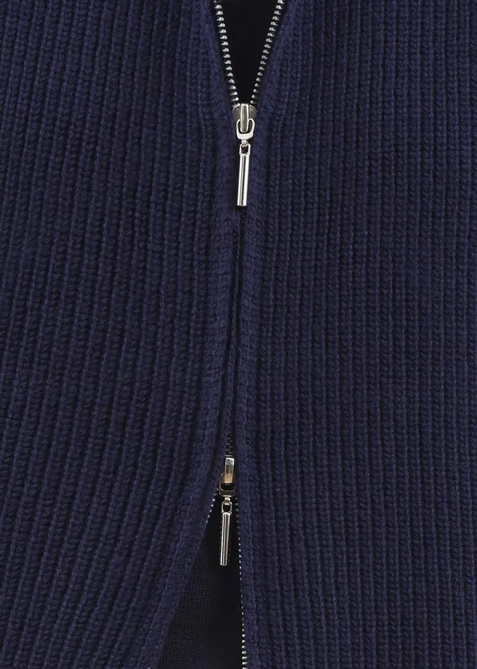 The Frankie Shop Knitwear Women Kellan Wool Blend Sleeveless Zip Turtleneck 8211 Navy