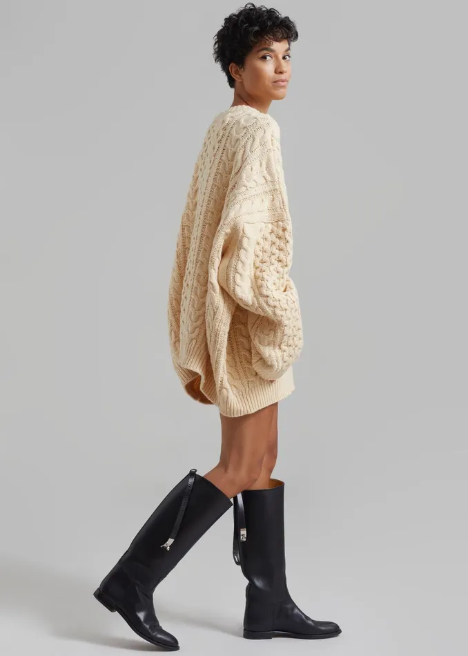 The Frankie Shop Knitwear Women Pailey Braided Sweater 8211 Cream