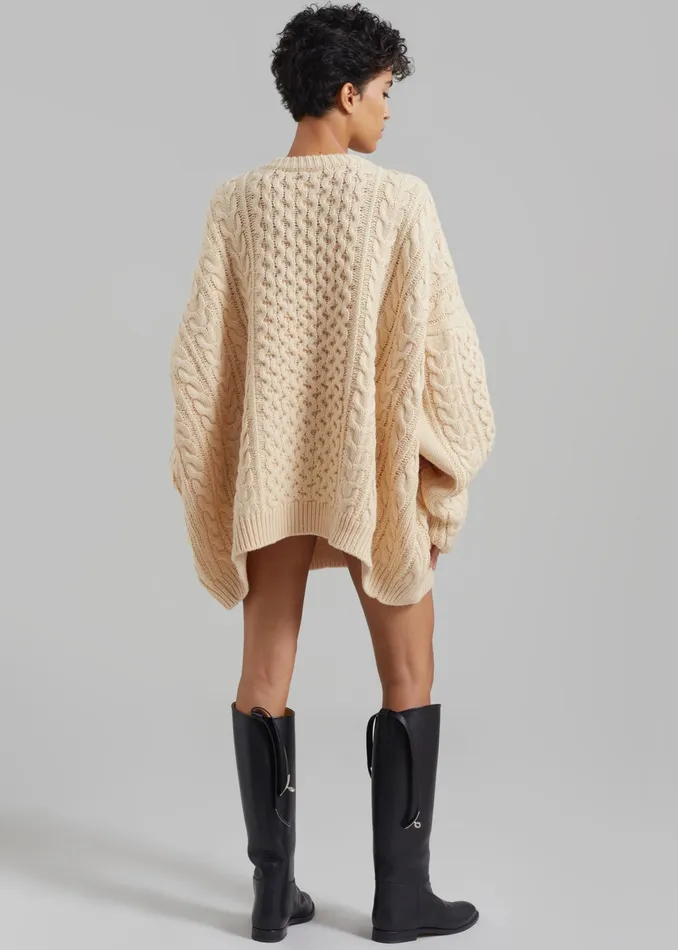 The Frankie Shop Knitwear Women Pailey Braided Sweater 8211 Cream