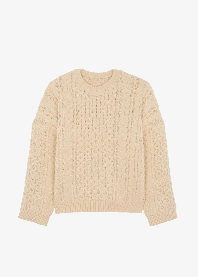 The Frankie Shop Knitwear Women Pailey Braided Sweater 8211 Cream