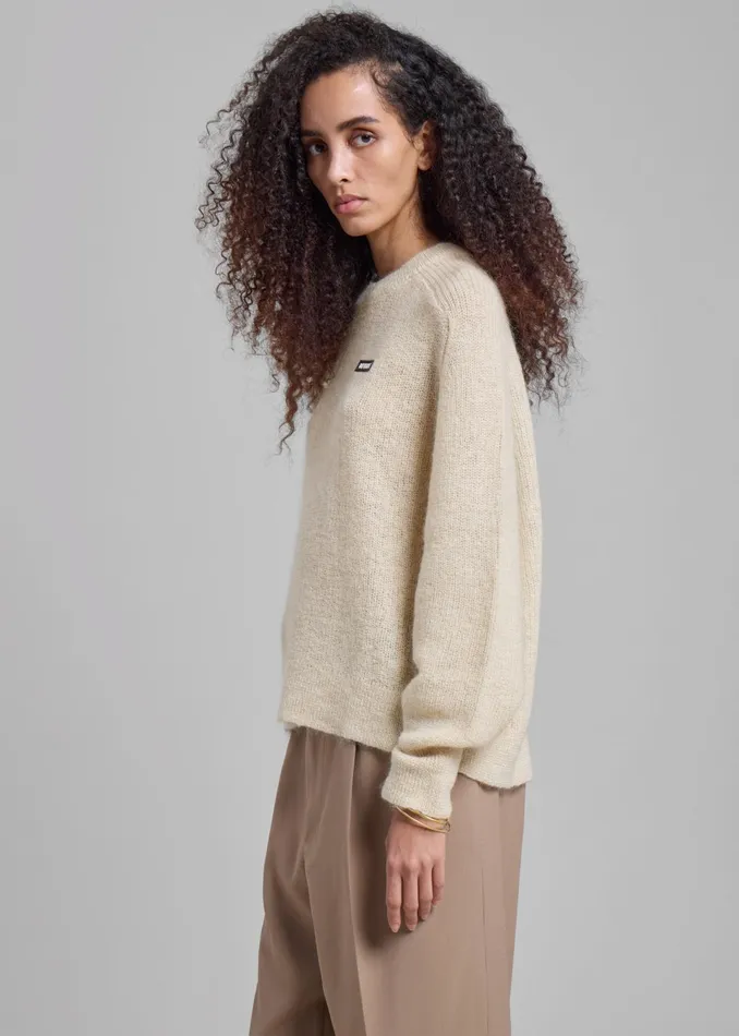 The Frankie Shop Knitwear Women Rotate Light Knit Logo Sweater 8211 Egret