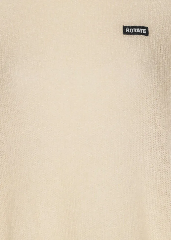 The Frankie Shop Knitwear Women Rotate Light Knit Logo Sweater 8211 Egret