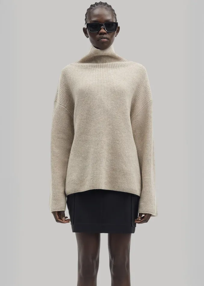 The Frankie Shop Knitwear Women Samse Samse Sazlata Turtleneck 8211 Khaki Melange