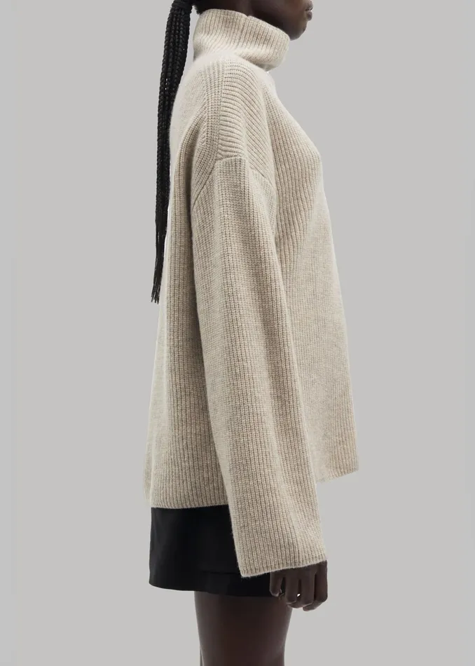 The Frankie Shop Knitwear Women Samse Samse Sazlata Turtleneck 8211 Khaki Melange