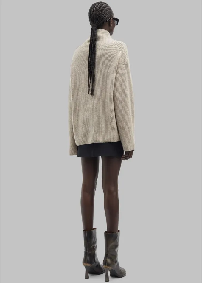 The Frankie Shop Knitwear Women Samse Samse Sazlata Turtleneck 8211 Khaki Melange