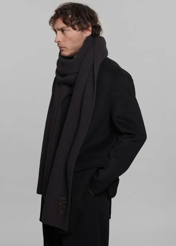 The Frankie Shop Men Colton Wool Scarf 8211 Dark Plum