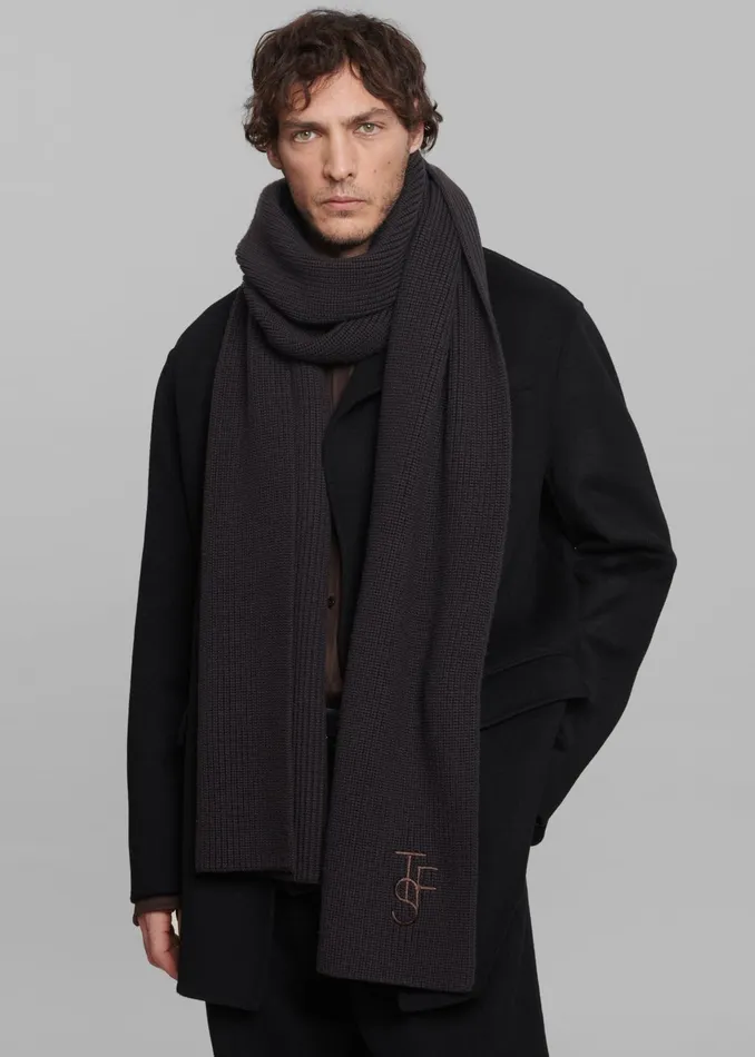 The Frankie Shop Men Colton Wool Scarf 8211 Dark Plum