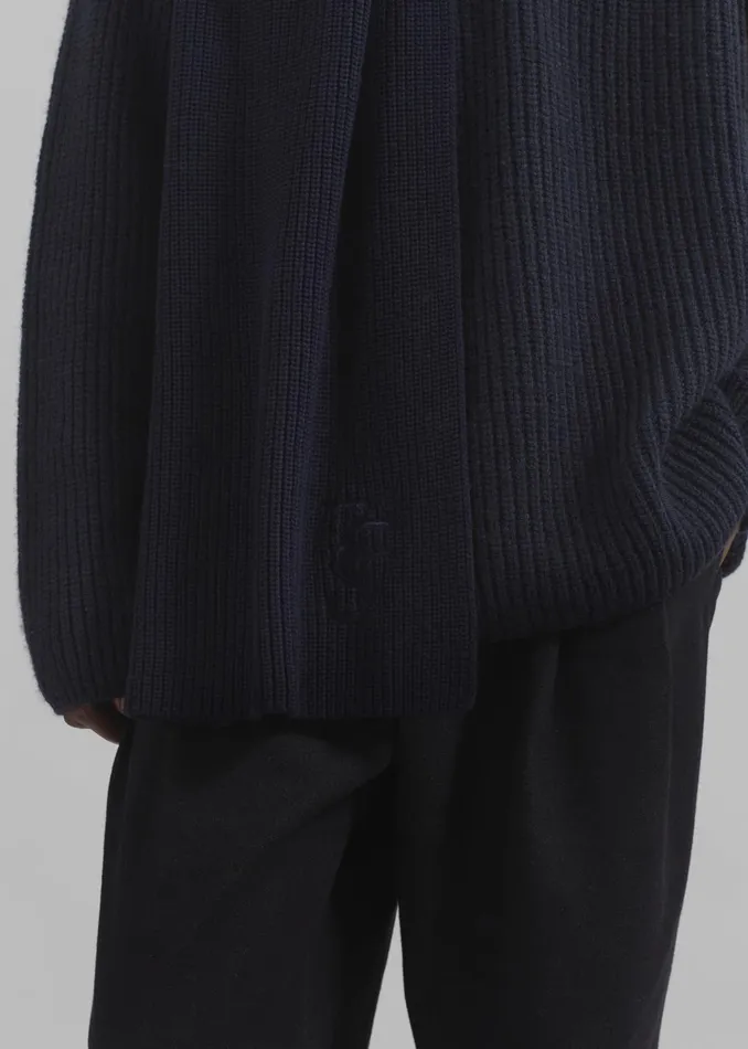 The Frankie Shop Men Colton Wool Scarf 8211 Navy