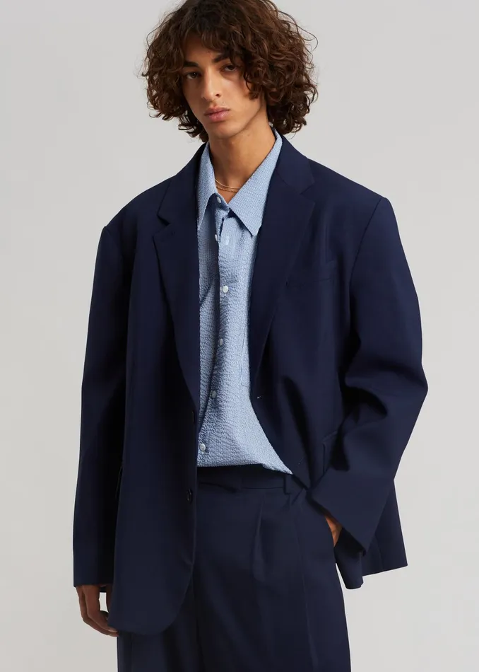 The Frankie Shop Outerwear Men Beo Blazer 8211 Blue