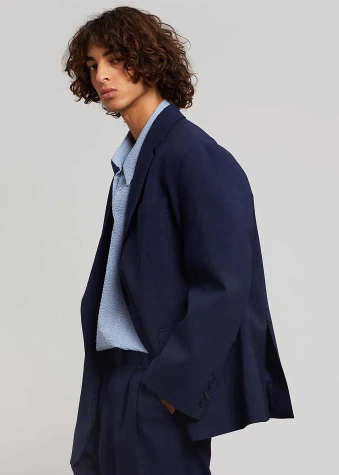 The Frankie Shop Outerwear Men Beo Blazer 8211 Blue