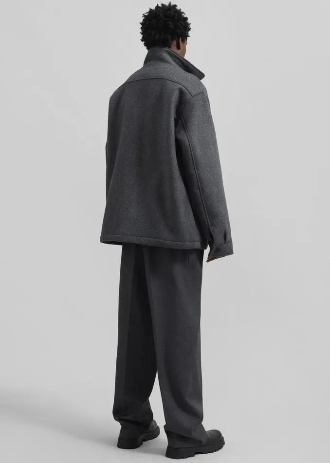 The Frankie Shop Outerwear Men Mason Boxy Wool Jacket 8211 Charcoal