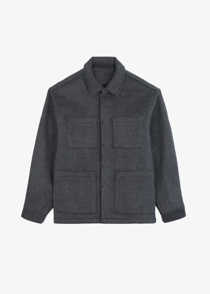 The Frankie Shop Outerwear Men Mason Boxy Wool Jacket 8211 Charcoal
