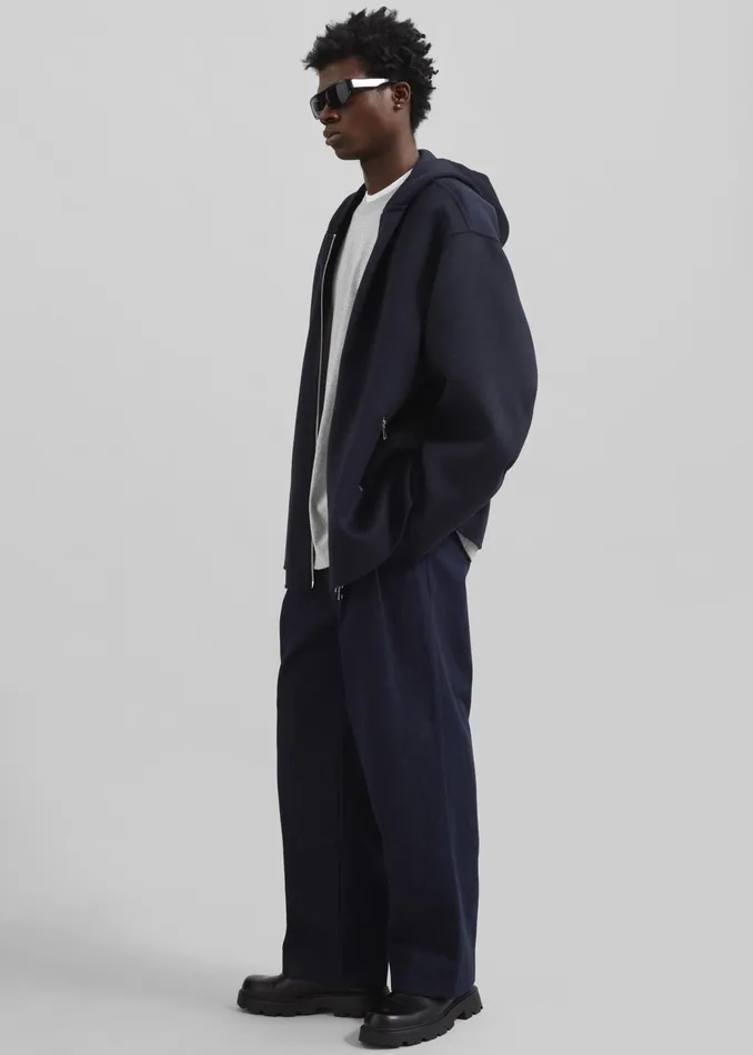 The Frankie Shop Outerwear Men Rye Hooded Wool Jacket 8211 Navy
