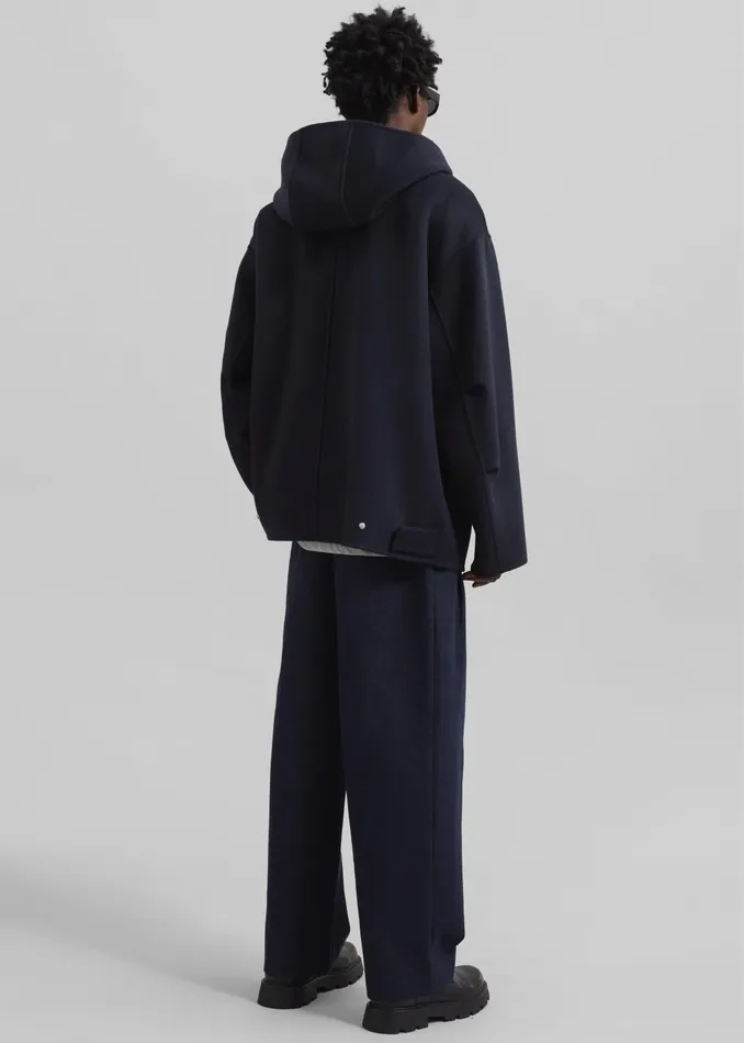 The Frankie Shop Outerwear Men Rye Hooded Wool Jacket 8211 Navy