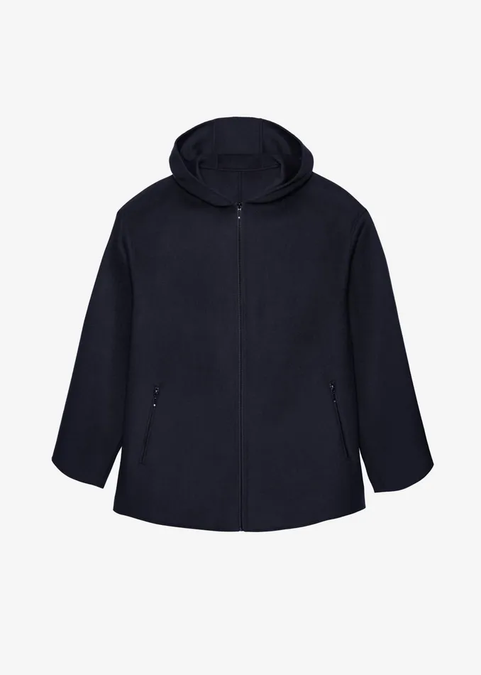 The Frankie Shop Outerwear Men Rye Hooded Wool Jacket 8211 Navy