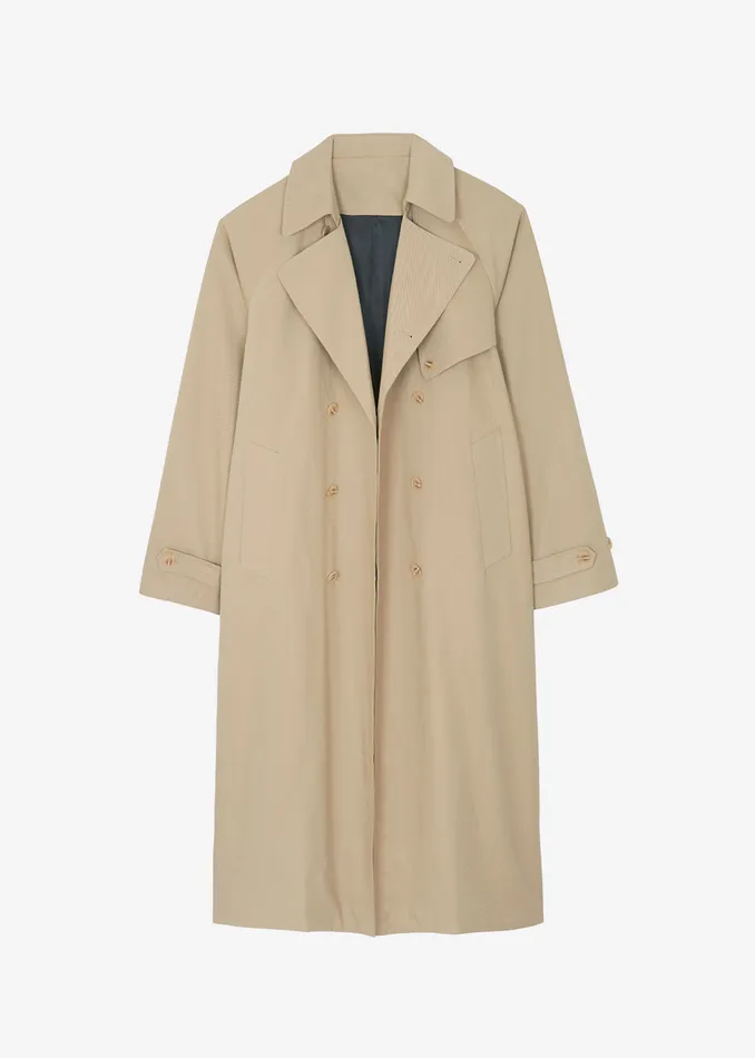 The Frankie Shop Outerwear MenWomen Umi Belted Trench Coat 8211 Beige