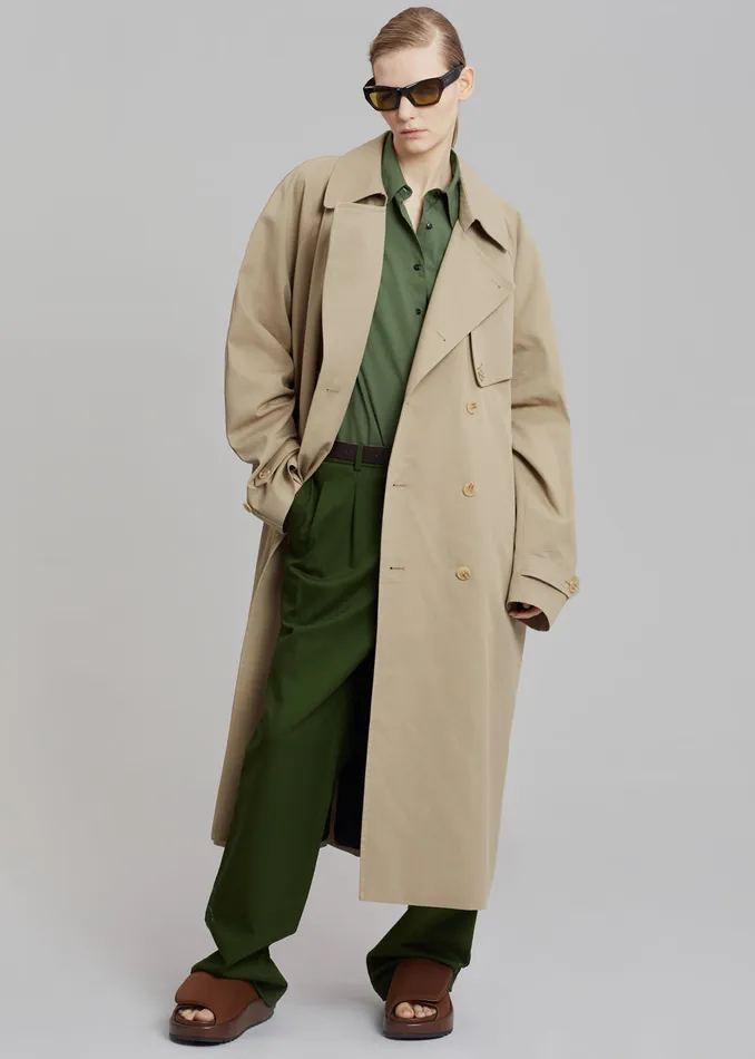 The Frankie Shop Outerwear MenWomen Umi Belted Trench Coat 8211 Beige