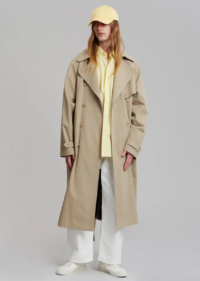 The Frankie Shop Outerwear MenWomen Umi Belted Trench Coat 8211 Beige