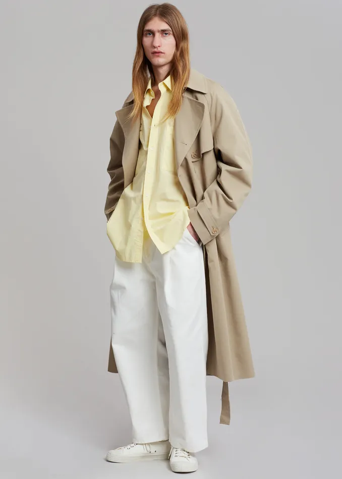 The Frankie Shop Outerwear MenWomen Umi Belted Trench Coat 8211 Beige