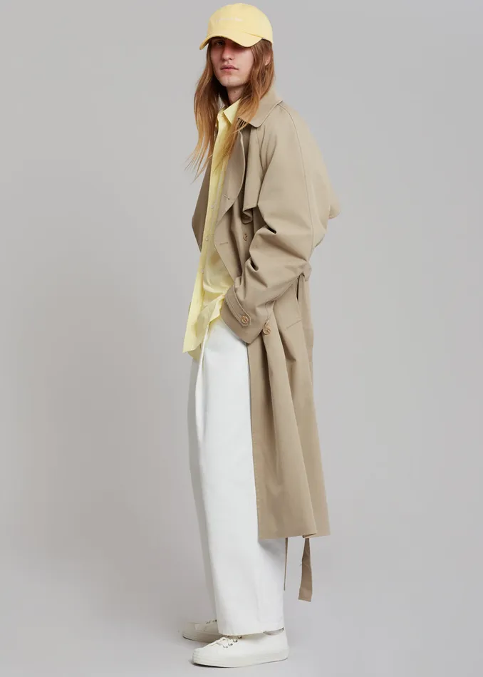 The Frankie Shop Outerwear MenWomen Umi Belted Trench Coat 8211 Beige