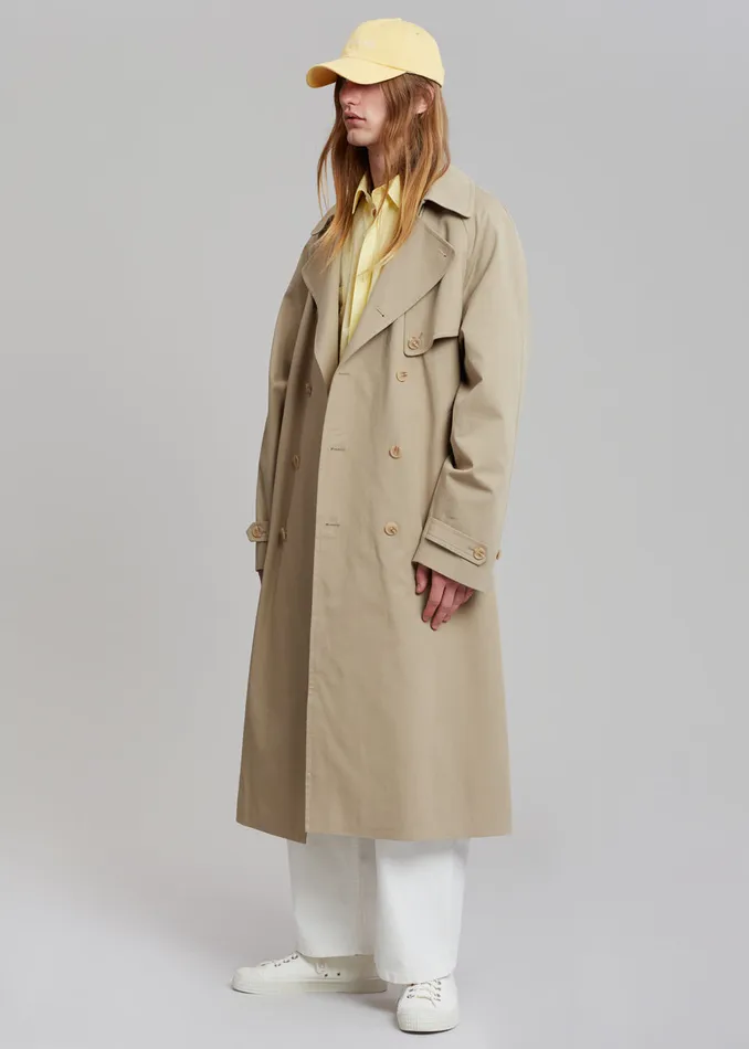 The Frankie Shop Outerwear MenWomen Umi Belted Trench Coat 8211 Beige