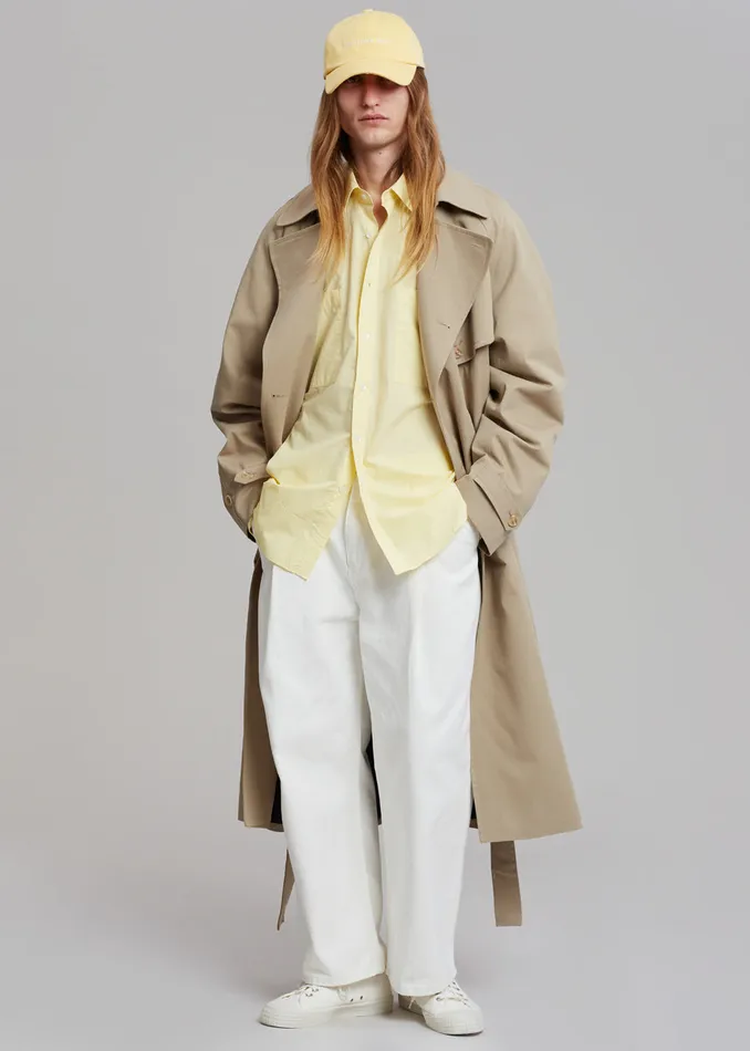 The Frankie Shop Outerwear MenWomen Umi Belted Trench Coat 8211 Beige