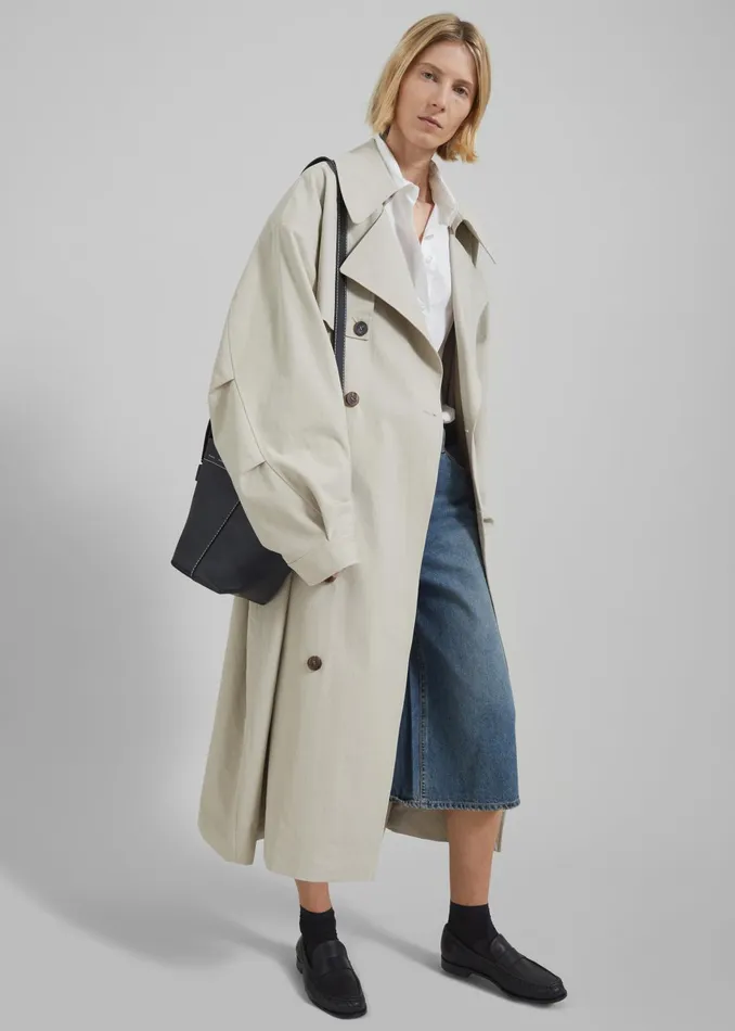 The Frankie Shop Outerwear Women Anika Double Breasted Trench Coat 8211 Beige