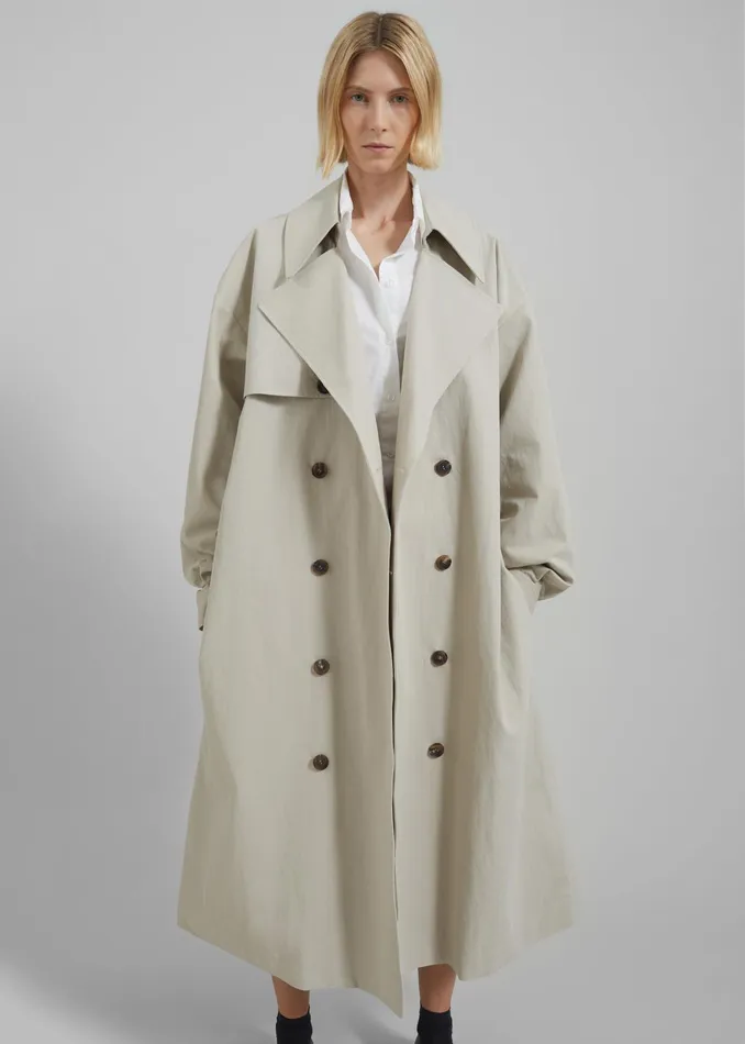 The Frankie Shop Outerwear Women Anika Double Breasted Trench Coat 8211 Beige