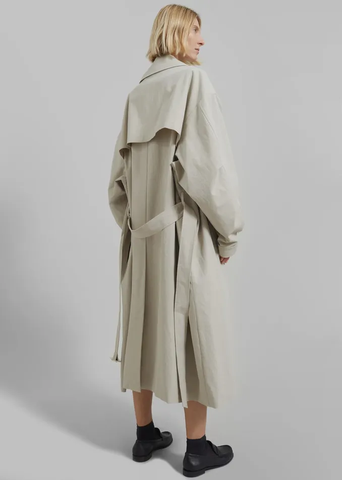 The Frankie Shop Outerwear Women Anika Double Breasted Trench Coat 8211 Beige
