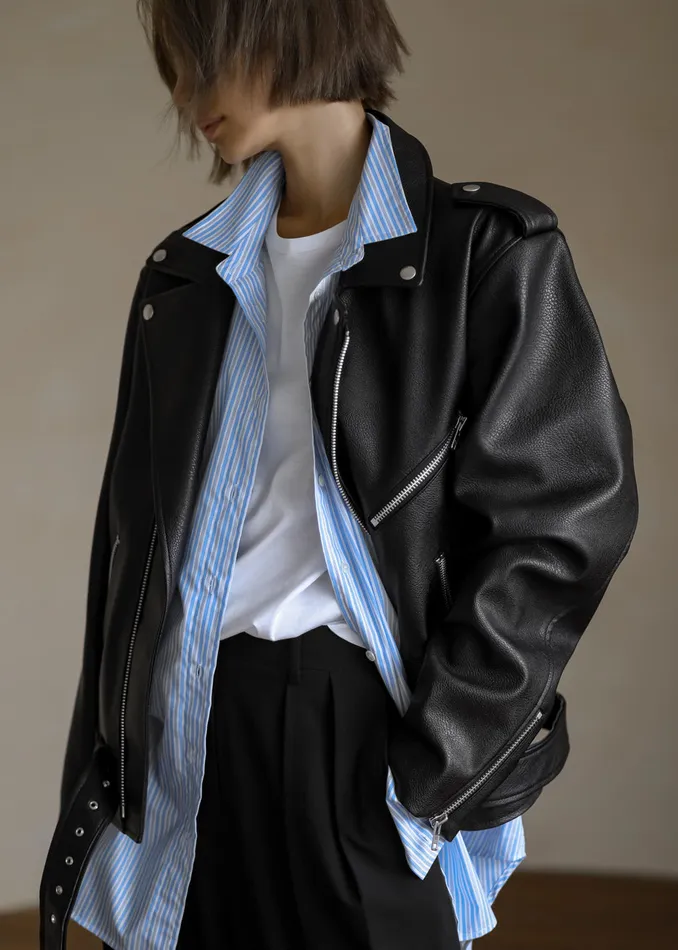 The Frankie Shop Outerwear Women Aria Faux Leather Jacket 8211 Black