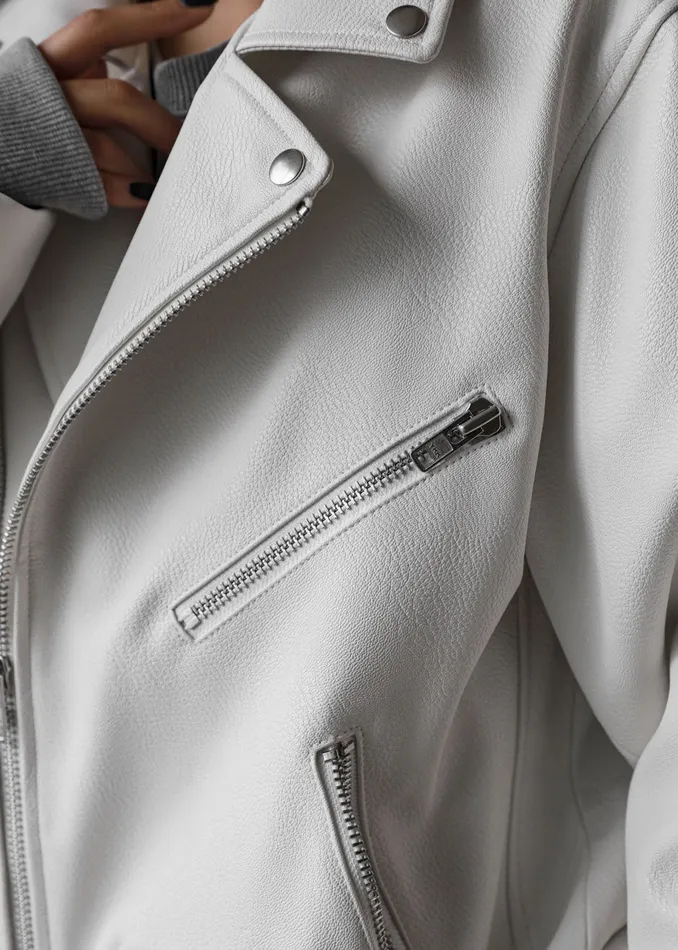 The Frankie Shop Outerwear Women Aria Faux Leather Jacket 8211 White