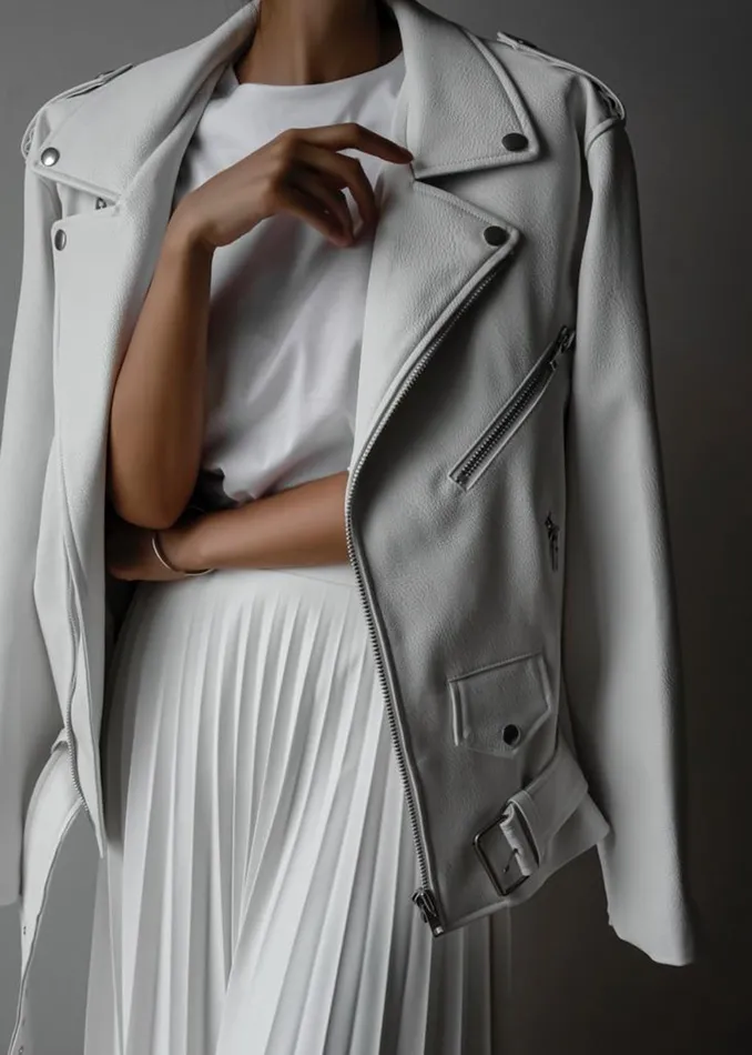 The Frankie Shop Outerwear Women Aria Faux Leather Jacket 8211 White