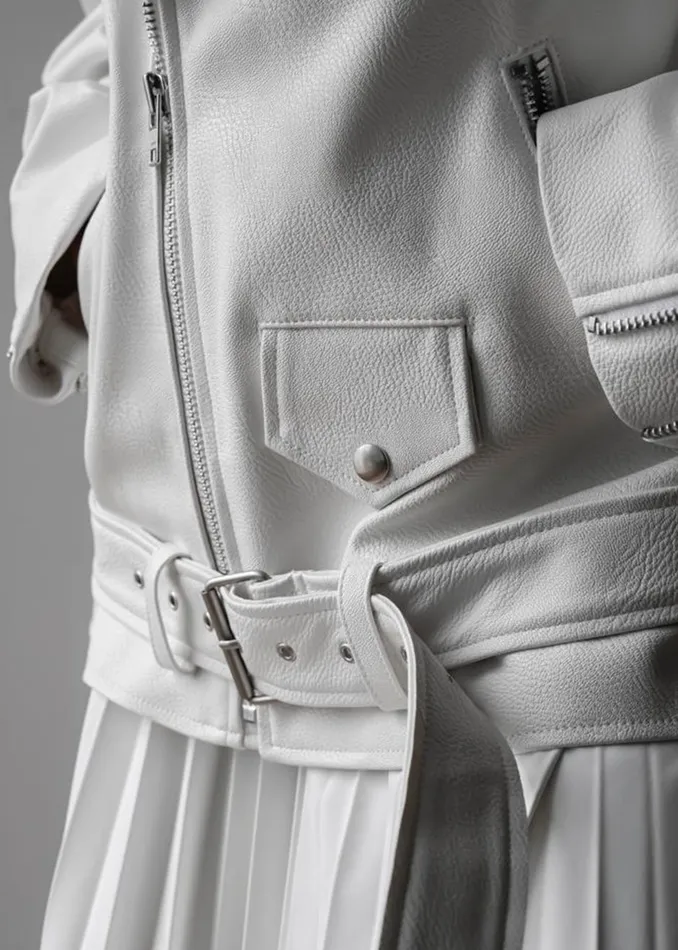 The Frankie Shop Outerwear Women Aria Faux Leather Jacket 8211 White
