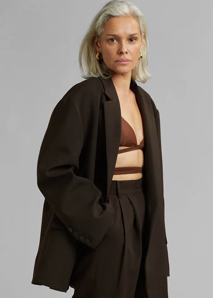 The Frankie Shop Outerwear Women Bea Blazer 8211 Dark Espresso