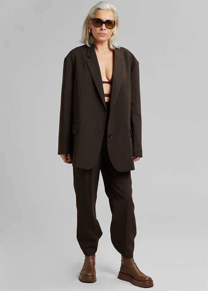 The Frankie Shop Outerwear Women Bea Blazer 8211 Dark Espresso