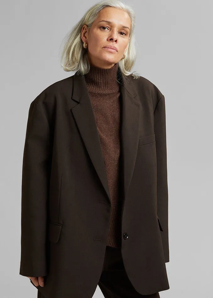 The Frankie Shop Outerwear Women Bea Blazer 8211 Dark Espresso