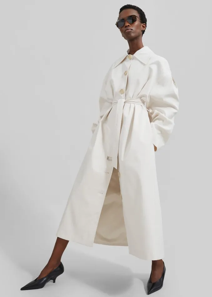 The Frankie Shop Outerwear Women Callyn Trench Coat 8211 Light Beige