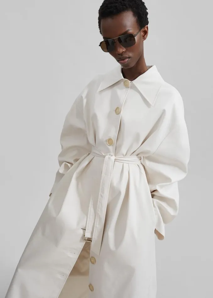 The Frankie Shop Outerwear Women Callyn Trench Coat 8211 Light Beige