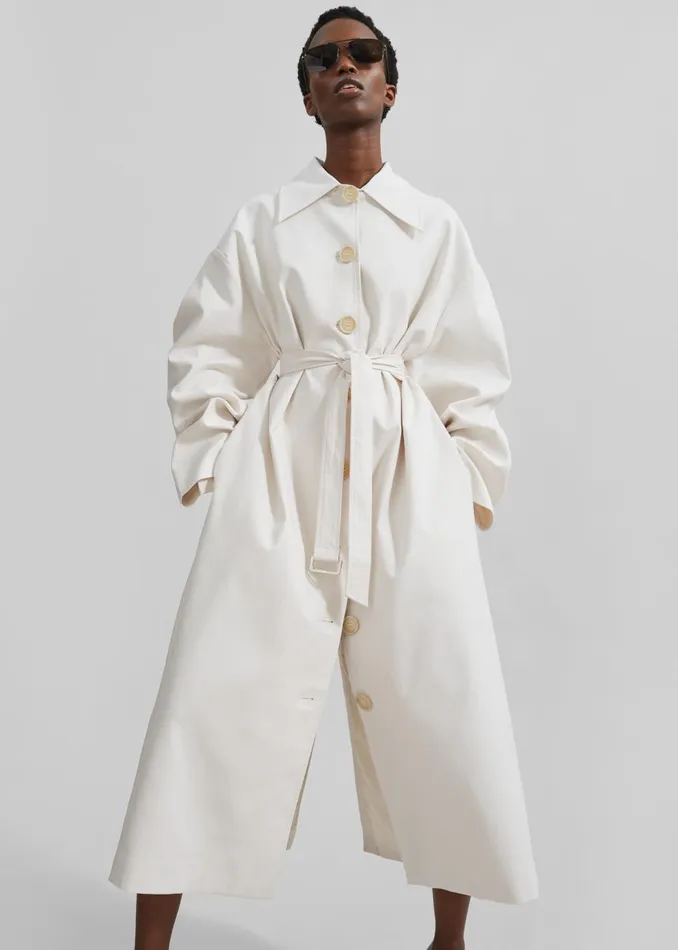 The Frankie Shop Outerwear Women Callyn Trench Coat 8211 Light Beige
