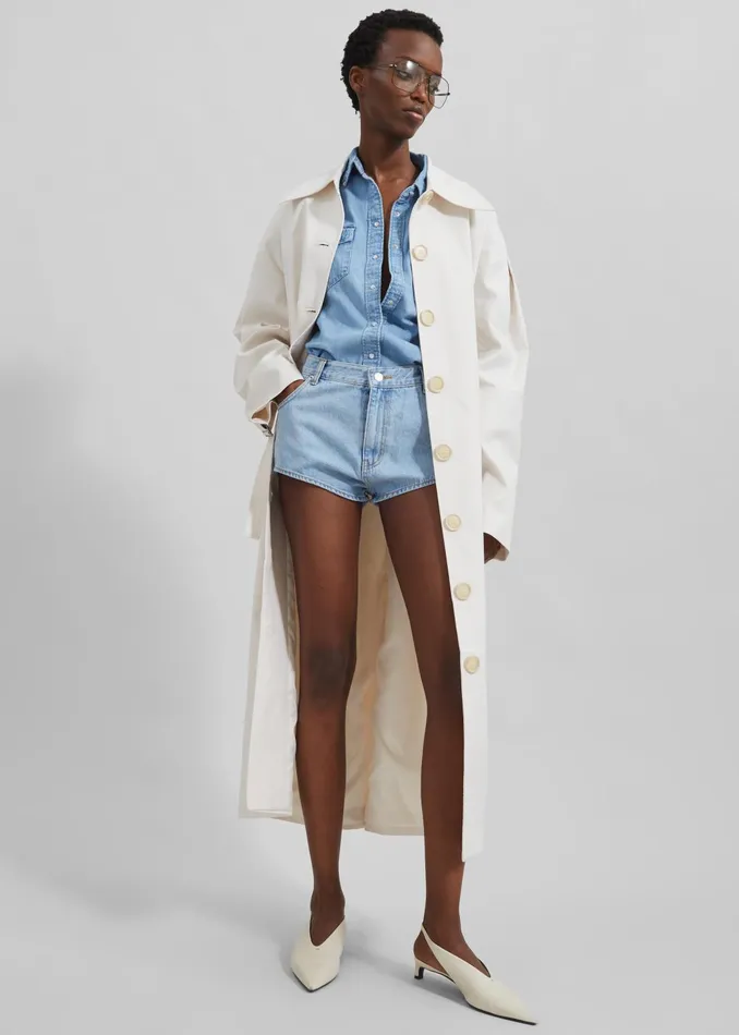 The Frankie Shop Outerwear Women Callyn Trench Coat 8211 Light Beige